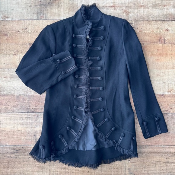 Black Military Style Women's Blazer - Picture 6 of 10